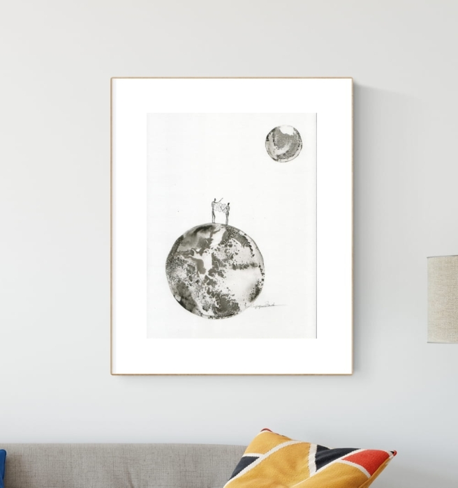 grafika 30 x 40 cm wykonana ręcznie, abstrakcja