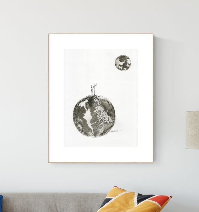 grafika 30 x 40 cm wykonana ręcznie, abstrakcja