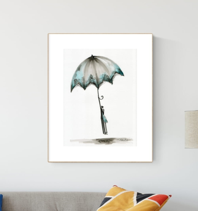 grafika 30 x 40 cm wykonana ręcznie, abstrakcja