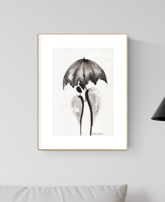 grafika 21/30 ręcznie malowana, abstrakcja