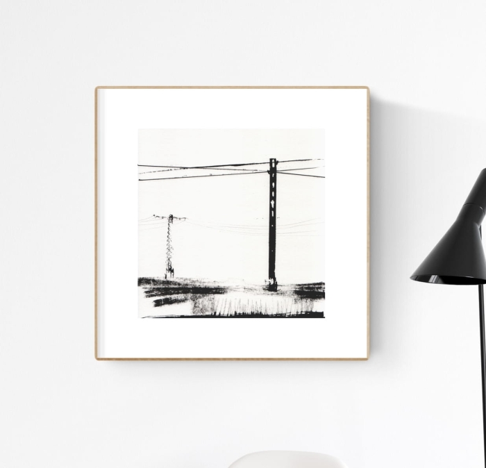 grafika 30/30 ręcznie malowana, abstrakcja