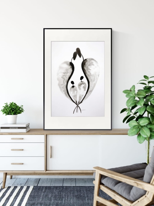 grafika 50 x 70 cm wykonana ręcznie, abstrakcja