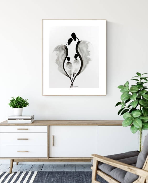 grafika 40 x 50 cm ręcznie malowana, nowoczesne obraz do salonu 