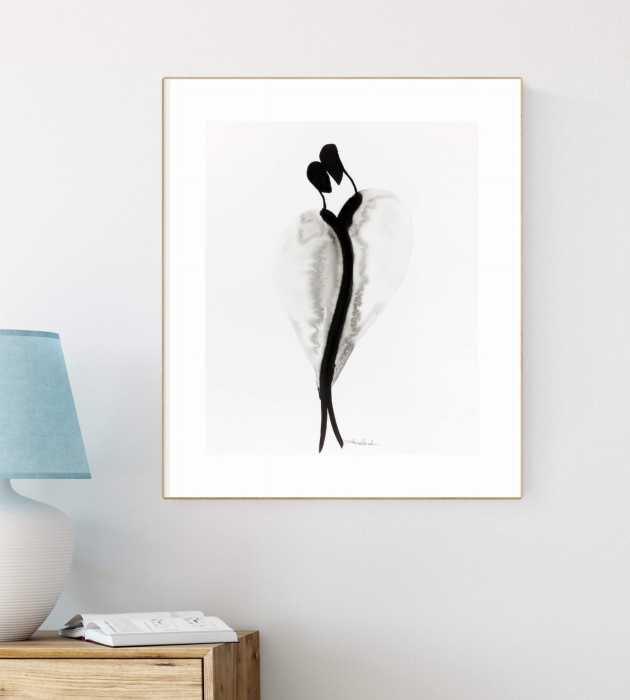 grafika czarno biała 40 x 50 cm ręcznie malowana
