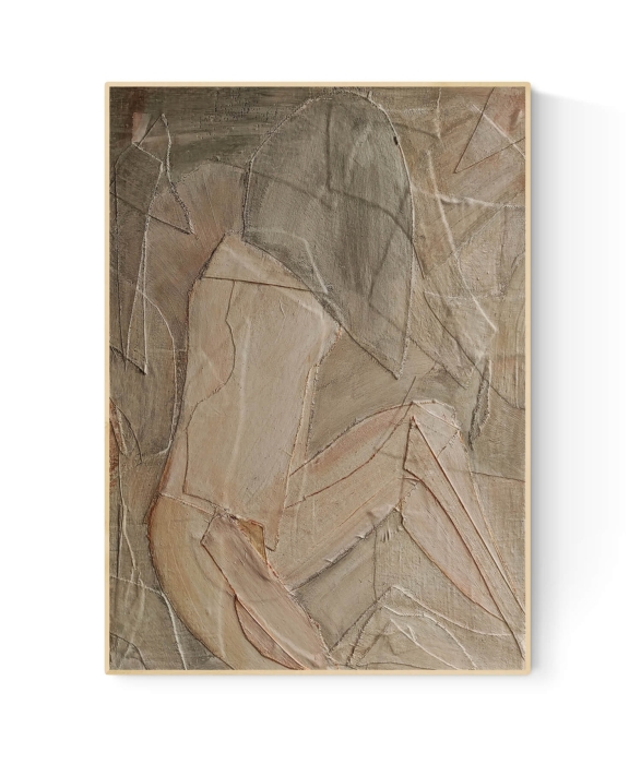 Obraz na płótnie z wyjątkową fakturą, duża abstrakcja w ramie, 50 x 70 cm.