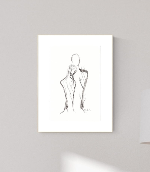 grafika 21/30 ręcznie malowana, abstrakcja