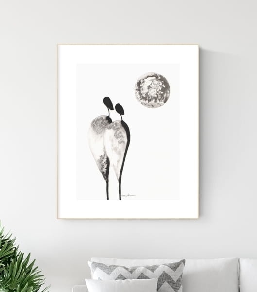 grafika 30/40 ręcznie malowana, abstrakcja